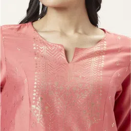 Rangmanch by Pantaloons Coral Printed High Low Kurta image 5