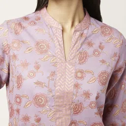 Rangmanch by Pantaloons Purple Cotton Printed Straight Kurta image 5