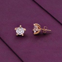 Kai Jewel Single Solitaire Casual Sterling Silver Rose Gold Stud Earrings-picture-16