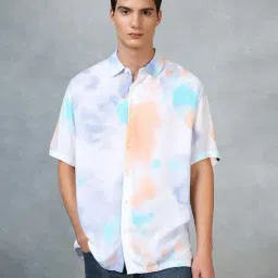 Bewakoof Multicolor Relaxed Fit Tie - Dye Oversized Shirt-picture-23