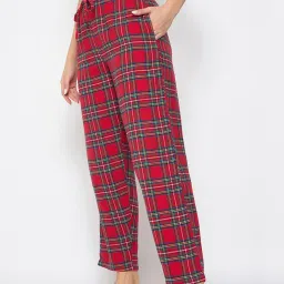 Clovia Red Cotswool Comfort fit Checks Sleepwear Robes image 3