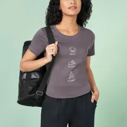 Ajile By Pantaloons Grey Regular Fit T-Shirt image 4
