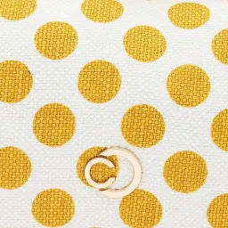 Caprese Yellow & White Printed Large Clutch image 3