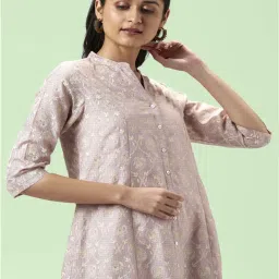 Rangmanch by Pantaloons Pink Cotton Printed A Line Kurta image 5