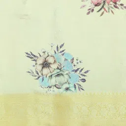 Silk Land Green Woven Saree With Unstitched Blouse image 5