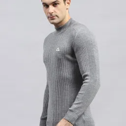 Monte Carlo Grey Regular Fit Texture Pullover image 3