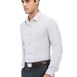 Raymond Grey Slim Fit Self Pattern Shirts image 3
