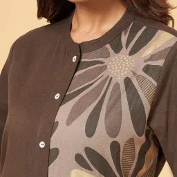 Rangmanch by Pantaloons Brown Printed Straight Kurta image 5