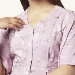 Akkriti by Pantaloons Pink Floral Print A-Line Dress image 5