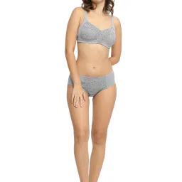 Soie Grey Self Design Non-Wired Non-Padded Bra & Panty Set image 3