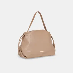 Forever Glam by Pantaloons Beige Solid Medium Shoulder Handbag image 3