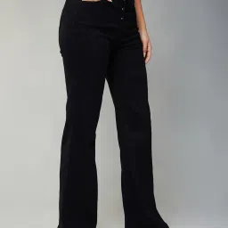 DOLCE CRUDO Black Relaxed Fit High Rise Jeans image 3