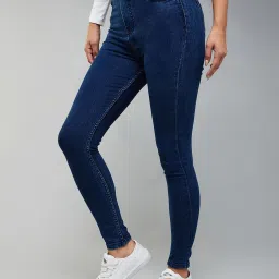 DOLCE CRUDO Blue Skinny Fit High Rise Jeans image 3