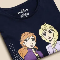 Kidsville Navy Cotton Printed Frozen T-Shirt image 5