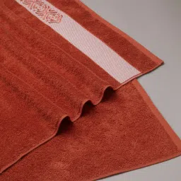 Spaces dark orange 100% cotton aurum towel combo image 3