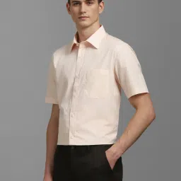 Louis Philippe Peach Cotton Regular Fit Shirt image 3