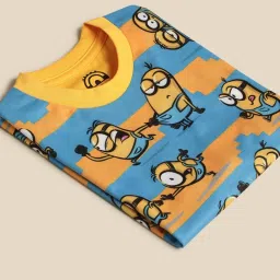 Kidsville Blue & Yellow Cotton Printed Minions T-Shirt image 5