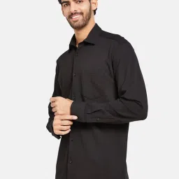 METTLE Black Cotton Regular Fit Shirt image 3