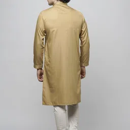 MAAHI FABS Men Floral Yoke Design Regular Thread Work Kurta with Churidar image 4