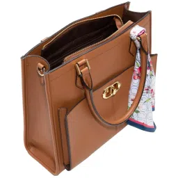 ALDO Cognac Solid Medium Satchel Handbag image 3