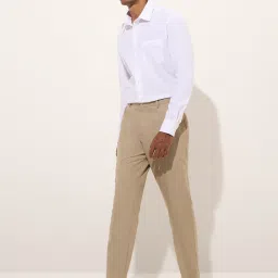 WES Formals by Westside Light Pink Self-Stripe Relaxed-Fit Cotton Shirt image 3