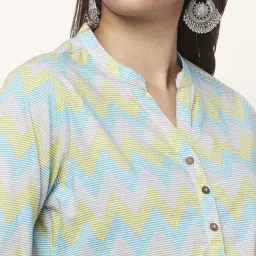 Rangmanch by Pantaloons Green Cotton Printed Straight Kurta image 5