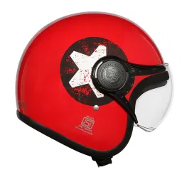 Royal Enfield Red Hard Polycarbonate Plastic Jet Mlg Open Face Helmet image 3