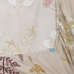 Klotthe Floral Brown 300 TC Cotton Blend King Bed Sheet with 2 Pillow Covers image 5