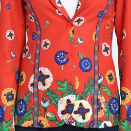 SHAYE Red Floral Print Blazer image 5