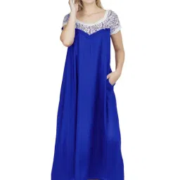 PATRORNA Royal Blue Lace Nighty-image-40