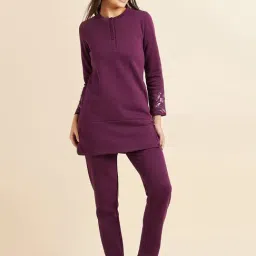 Sweet Dreams Purple Kurti Pyjama Set-picture-17