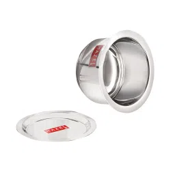 HAZEL Silver Stainless Steel Induction Base Flat Bottom Patila Set of 5 (1100 ml, 3300ml) image 5