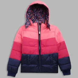 Elle Kids Pink Color Block Pattern Jacket-picture-12