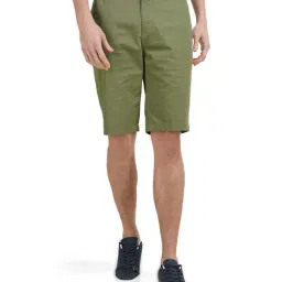 United Colors of Benetton Olive Green  Slim Fit Shorts-picture-33