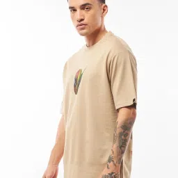 Bewakoof Brown Relaxed Fit Graphic T-Shirt image 3