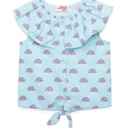 Under Fourteen Only Kids Blue Printed Top-picture-33