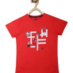 Allen Solly Junior Red Cotton Graphic T-Shirt-picture-10