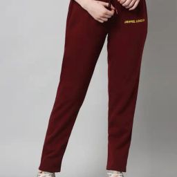 GRIFFEL Maroon Printed Track Pants-picture-24