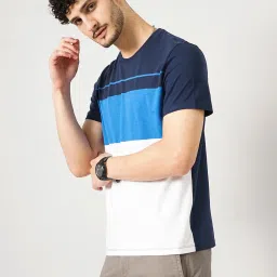 celio celio* Navy Regular Fit Cotton Crew T-Shirt image 3