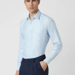 Van Heusen Blue Regular Fit Checks Shirt image 3