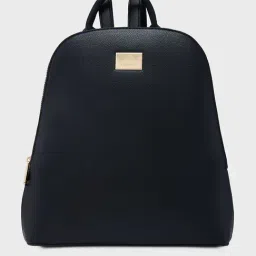 Caprese Black Faux Leather Medium Backpack-picture-26