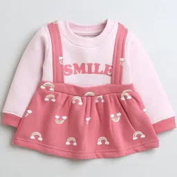 Bumzee Girls Pink Printed Full Sleeves Top With Pants image 3