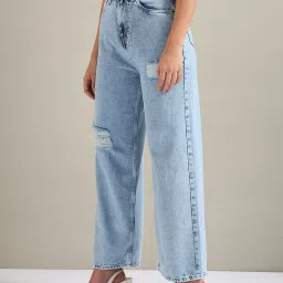 U.S. Polo Assn. Light Blue Cotton Distressed Jeans image 3