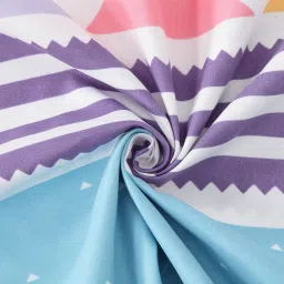 Klotthe Printed Sky Blue 210 TC Cotton Blend King 2 Bed Sheets with 4 Pillow Covers image 5