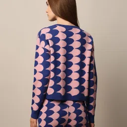 Only Blue & Pink Printed Pullover image 3