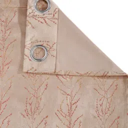 Cortina Beige Velvet Foil Blackout Window Curtains - Set of 2 (5 ft) image 4