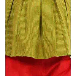 TWISHA Kids Green & Red Striped Top with Plazzos image 5