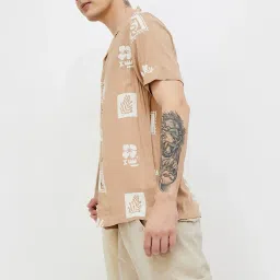 Fame Forever By Lifestyle Beige Regular Fit Printed Shirt image 3