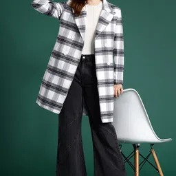DressBerry Checked Longline Overcoat-image-30