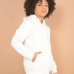 Crimsoune Club Boys White Cotton Blend Solid Sweatshirt image 3